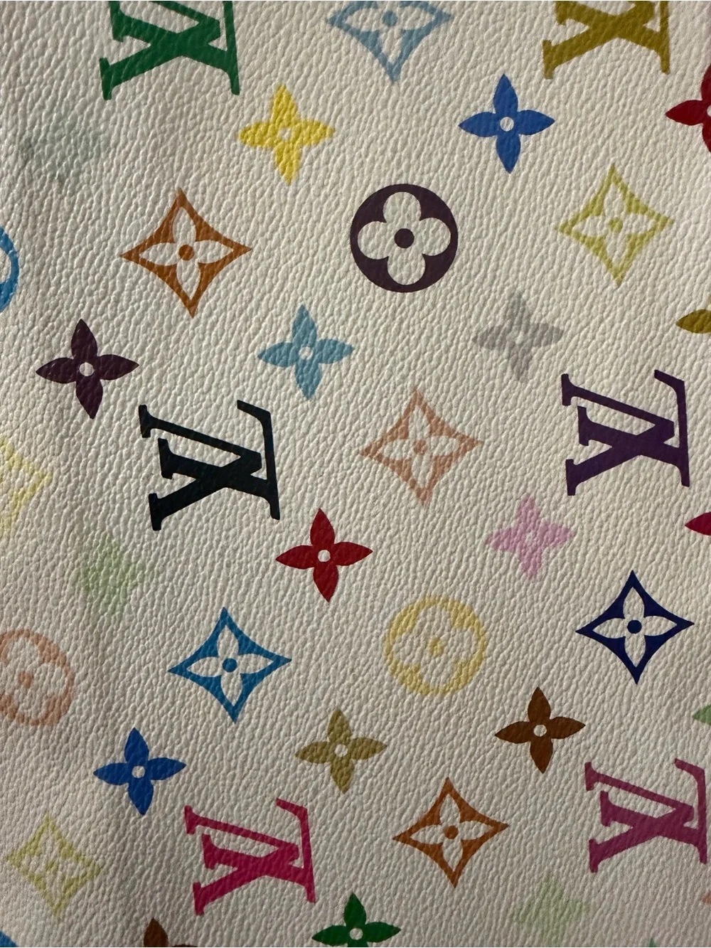 AUTHENTIC Louis Vuitton Multicolor Monogram White Canvas Shoulder Bag (CHIP)